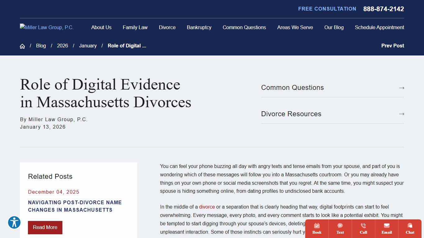 Digital Evidence in Massachusetts Divorces Miller Law Group, P.C.